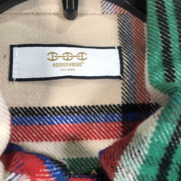 Hoorsenbuhs Button Up Plaid Ranger Jacket, Unisex Size S - Black/Multi - Picture 3 of 4